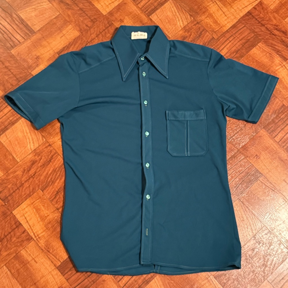Teal Casual Button Down Shirt